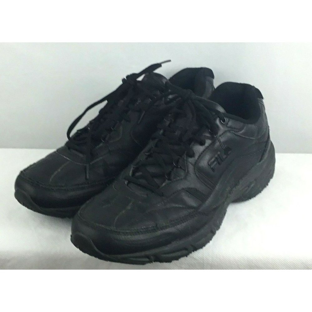 Fila Mens Slip Resistant Black Work Shoes Size 13M
